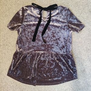 NWOT | Velvet Peplum Top